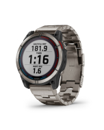 Garmin quatix 7 Solar Edition, 51 mm maritim smartklokke med solcellelading, multibånd GPS, titanramme, og titan- og silikonrem