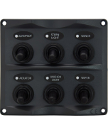 Vanntett bryterpanel med 6 brytere 12 / 24 Volt