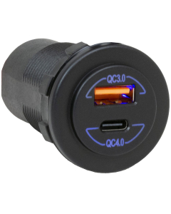 Innfellbar USB-C / USB-A Kontakt 12 / 24 V