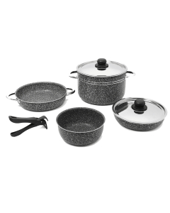 Stone Rock grytesett 7 deler, 16-20 cm, aluminium