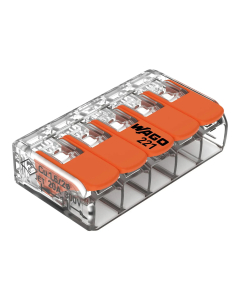 Wago Koblingsklemme 5 Leder 5pk
